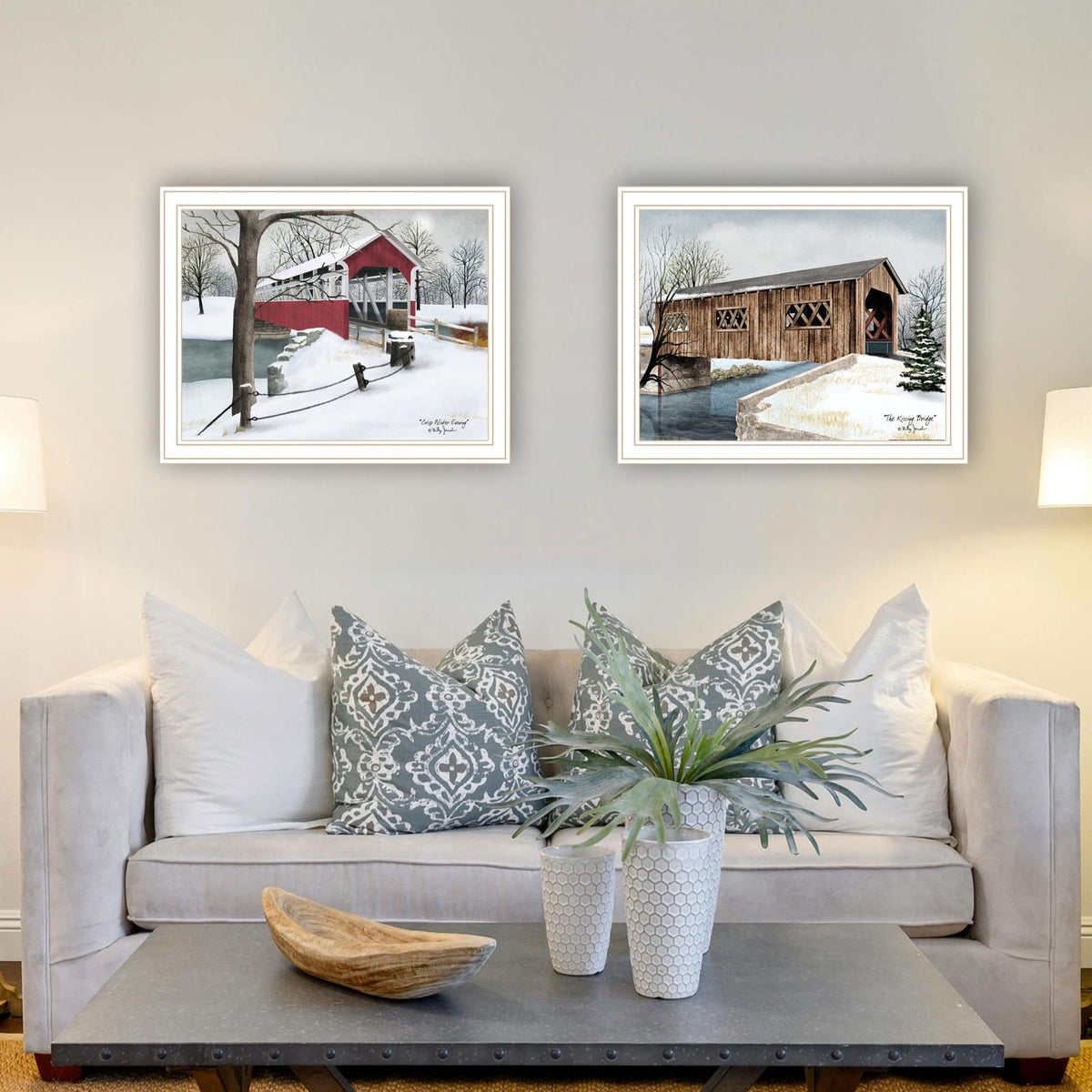 Multicolor Wood and Paper Framed Wall Art for Living Room Decor