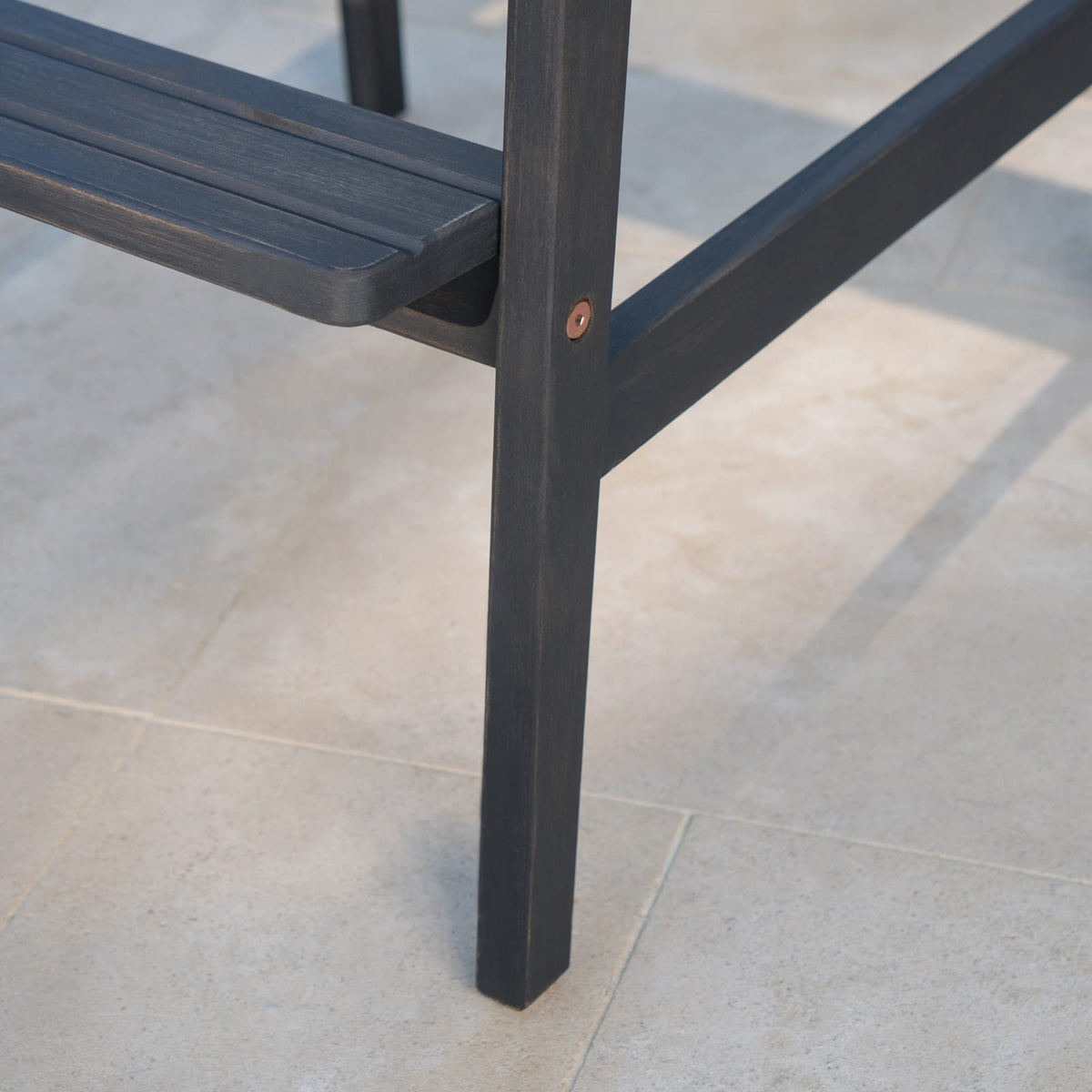 Dark Gray Acacia Wood Adirondack Barstools for Your Garden or Porch