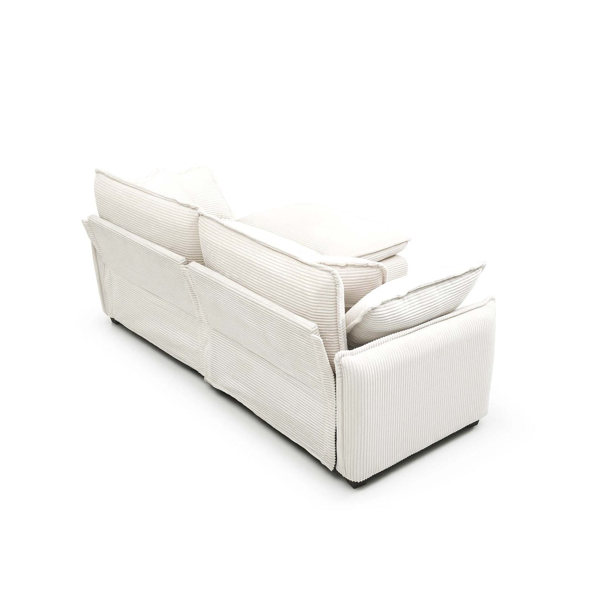 Beige Corduroy 2-Seat Sofa - Comfortable Living Room Sofa