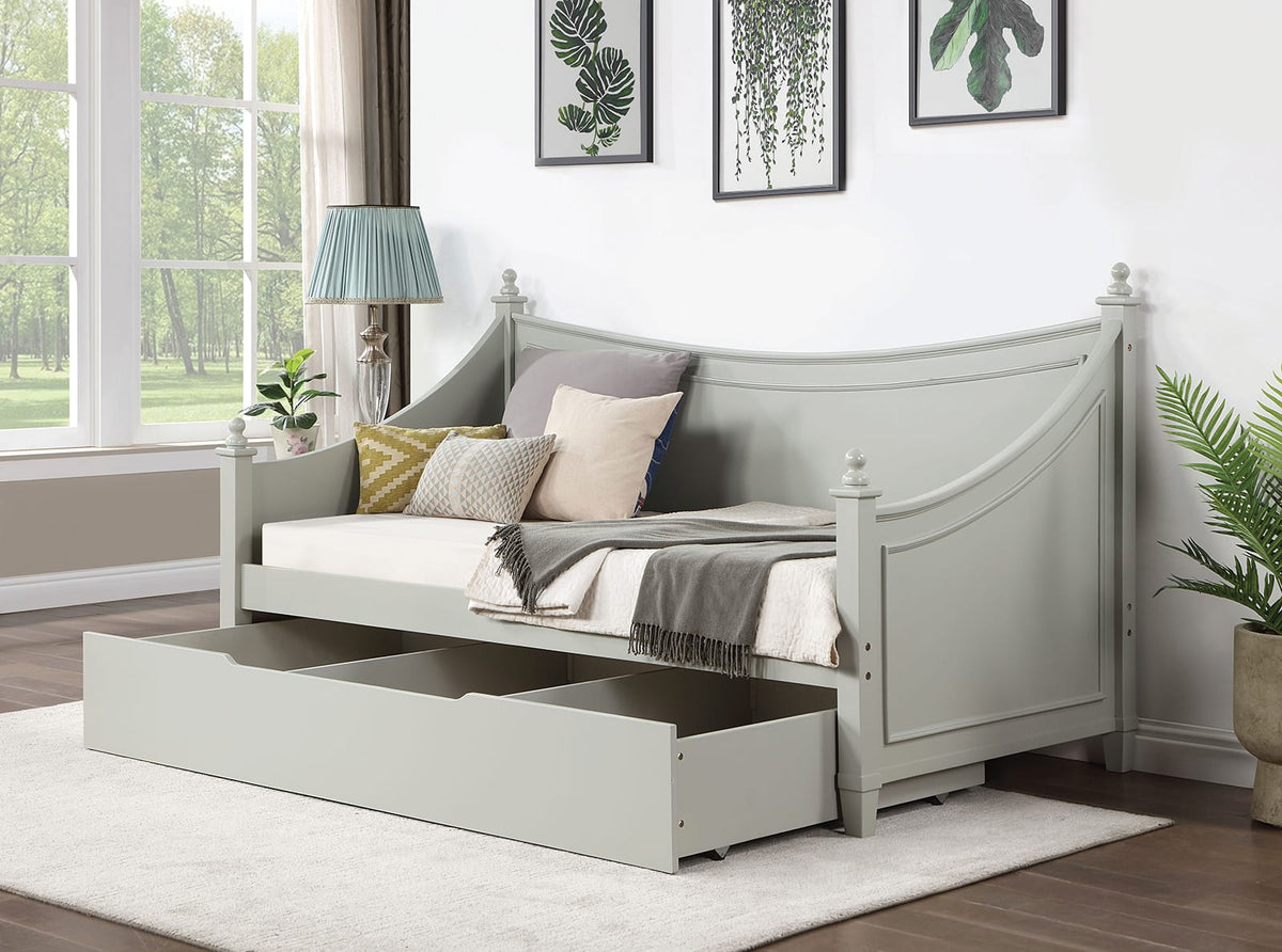 Light Gray Twin Daybed with Solid Wood Frame