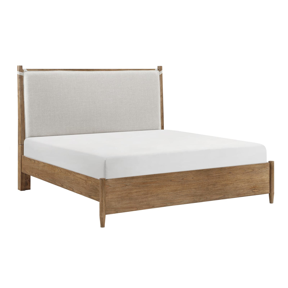 Queen Brown Wood Bed Frame Modern Bedroom