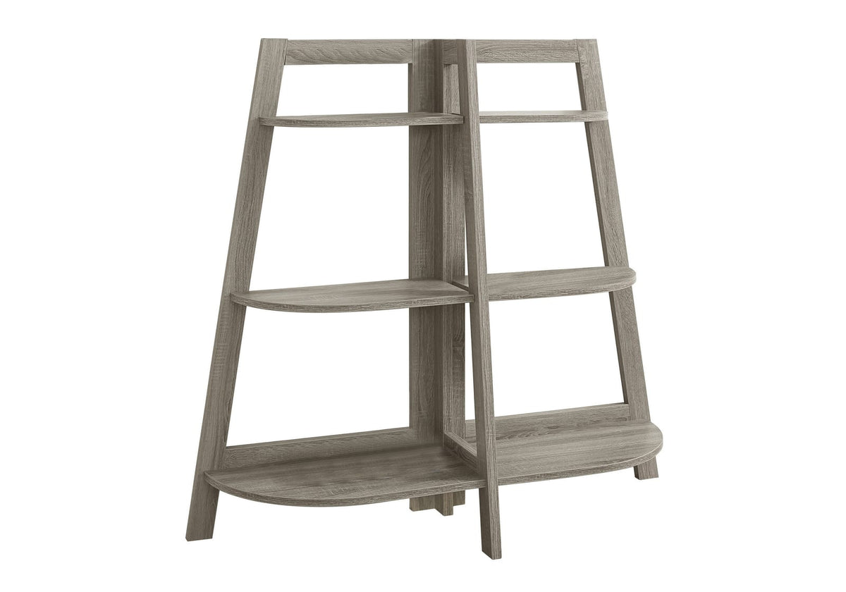 Taupe 47 Inch Bookshelf - 6 Shelf Display Unit for Living Room
