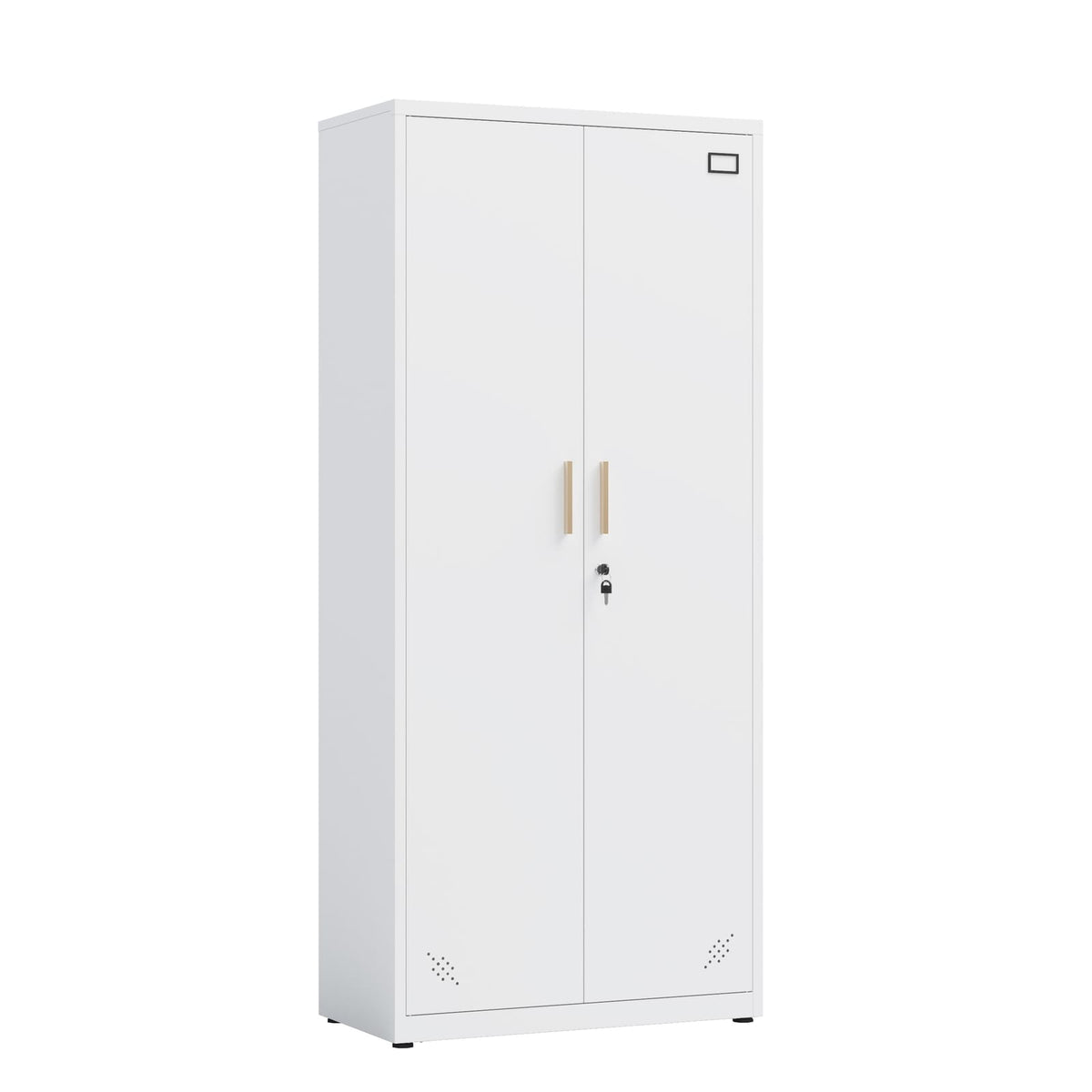 White Steel File Cabinet - 3-4 Shelf Storage for Office & Home