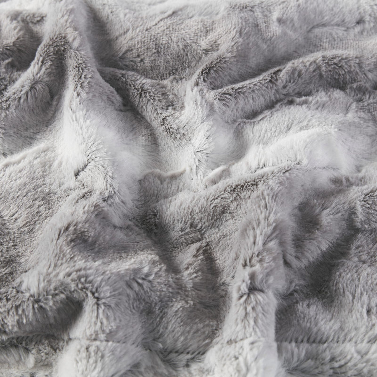 Grey Faux Fur Throw Blanket 50x60 Inches