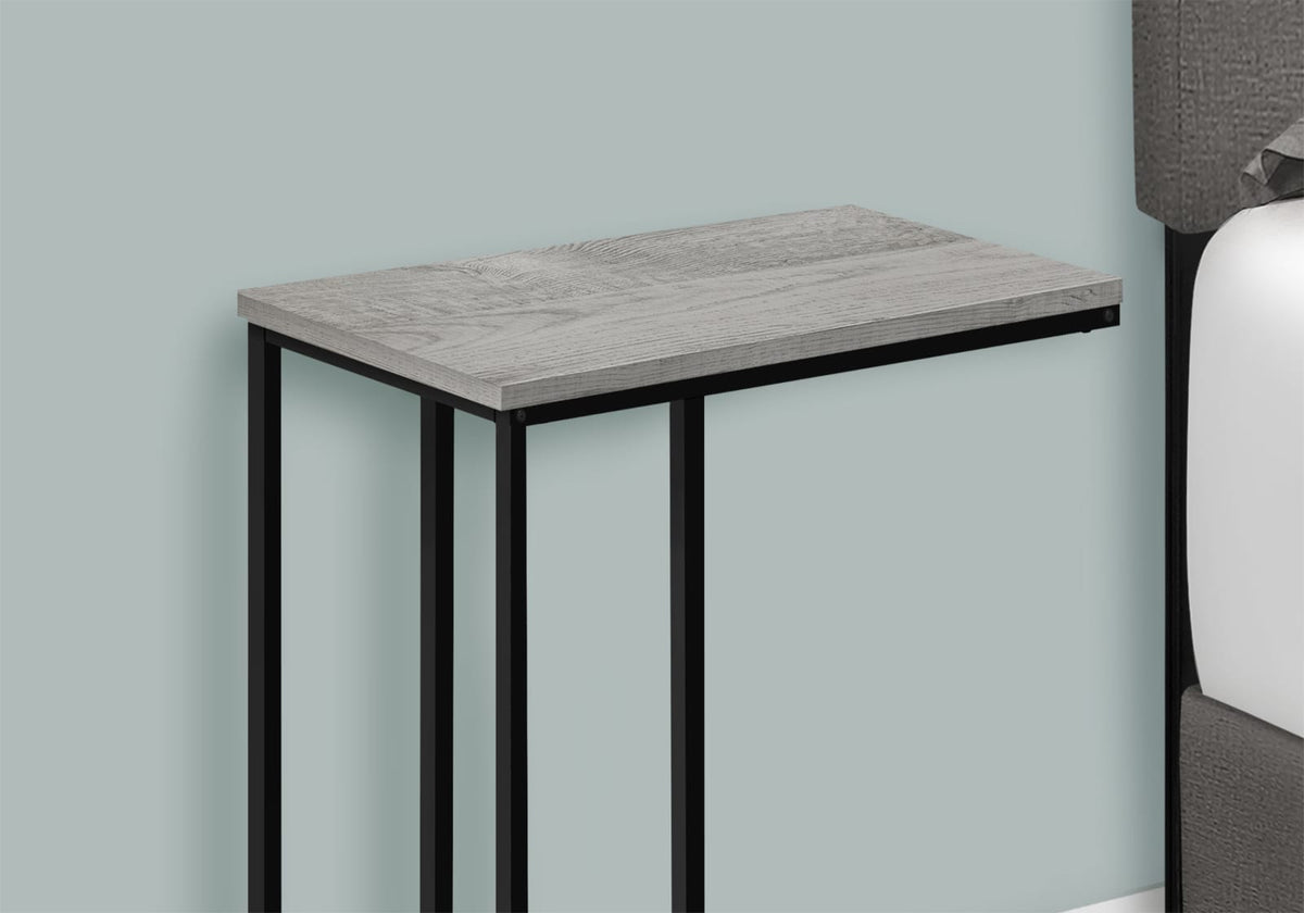 C-Shaped Accent Table - Grey Laminate, Black Metal