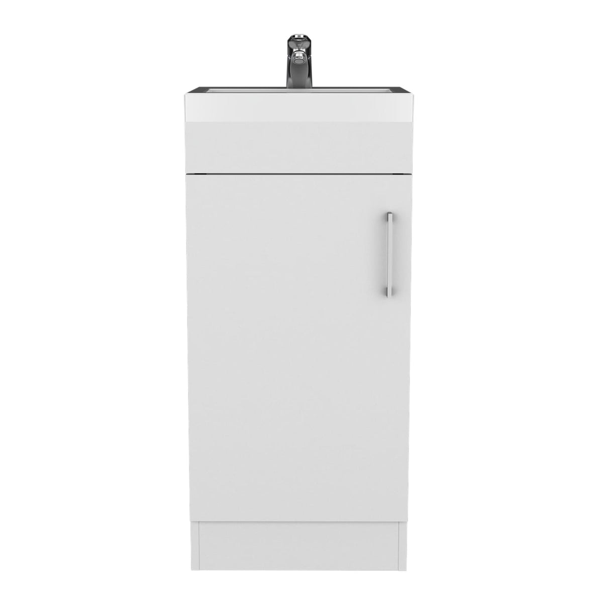 White Bathroom Vanity with Single Door & Shelf