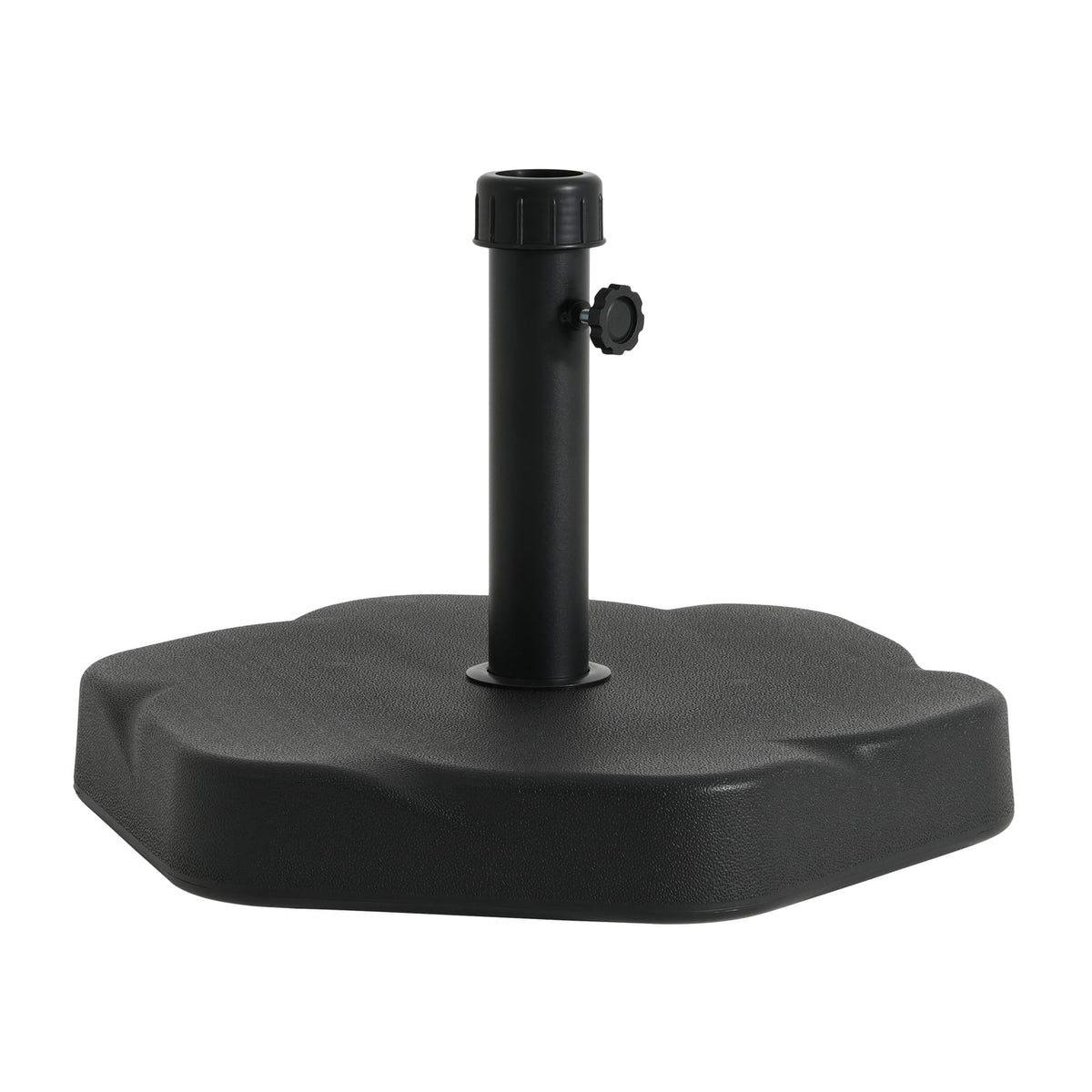 Heavy Duty Black Concrete Resin Umbrella Base for Poolside and Garden