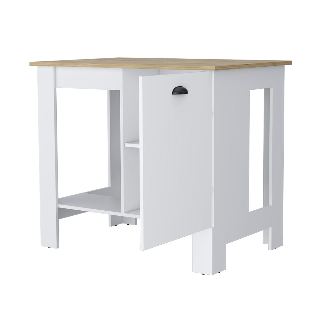 Multicolor Engineered Wood Kitchen Island with Storage Cabinet