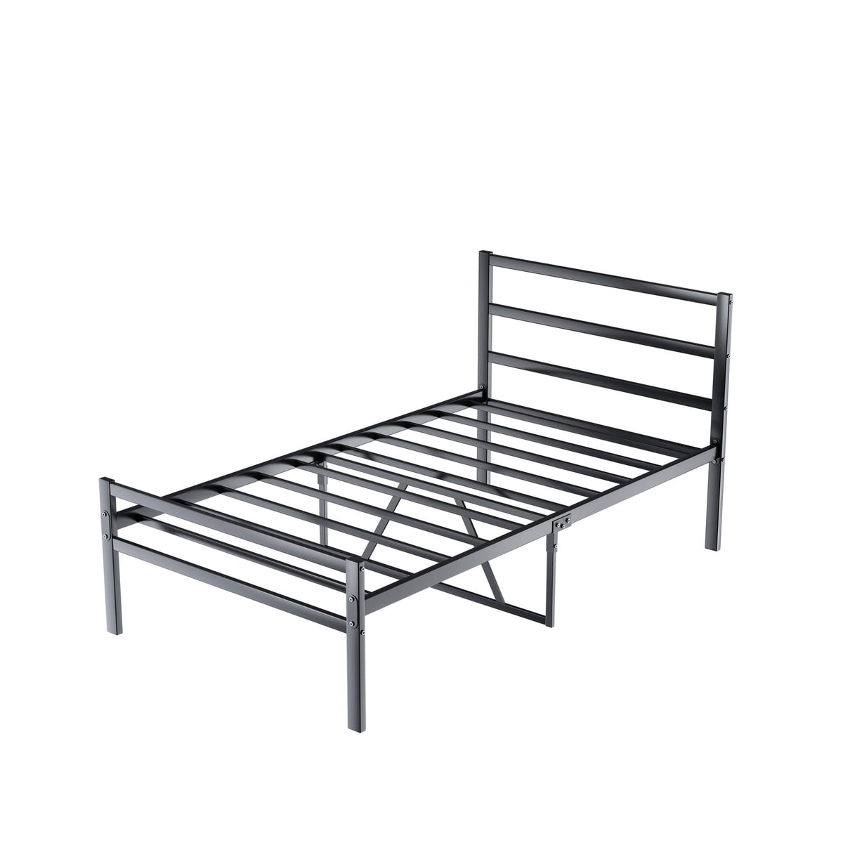 Metal Platform Bed Frame - Black, No Box Spring Needed (Twin)
