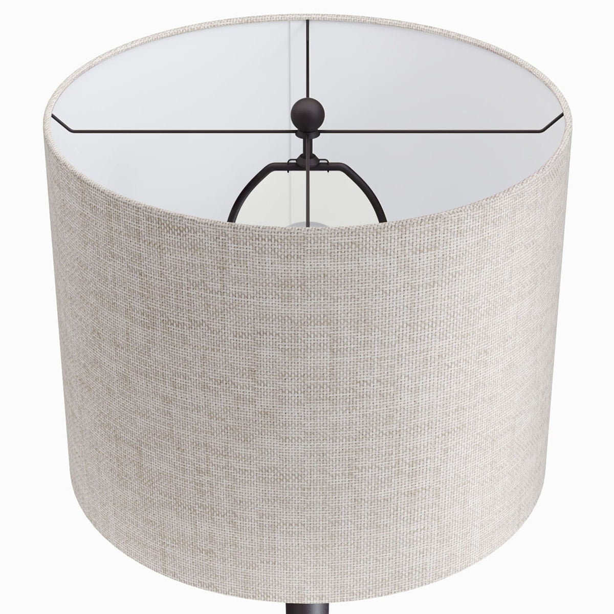 24" Contemporary Metal Table Lamp Set - Oil Rubbed Bronze & Linen