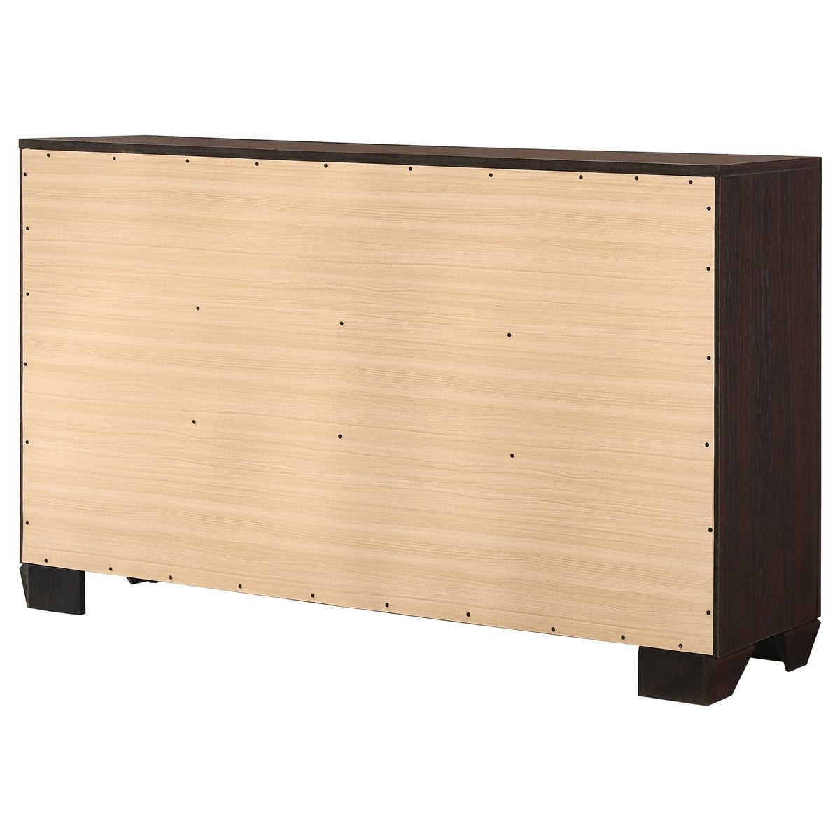 Dark Brown Engineered Wood 6-Drawer Bedroom Dresser