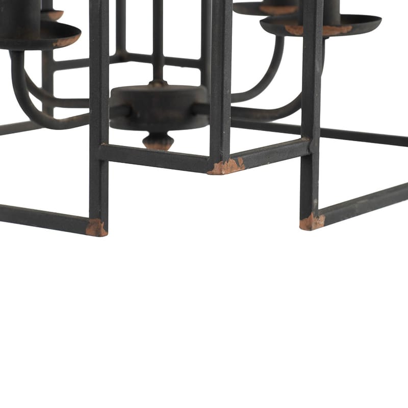 17.3" Black Iron Entryway Chandelier - Kitchen Dining Room Lighting