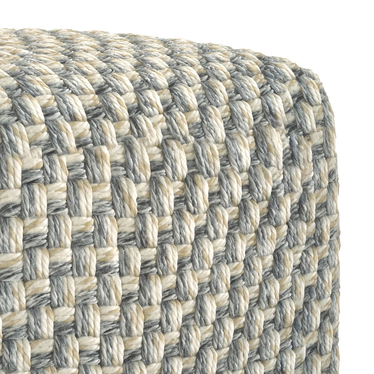 Beatrix Square Pouf - Multicolored Polyester Ottoman