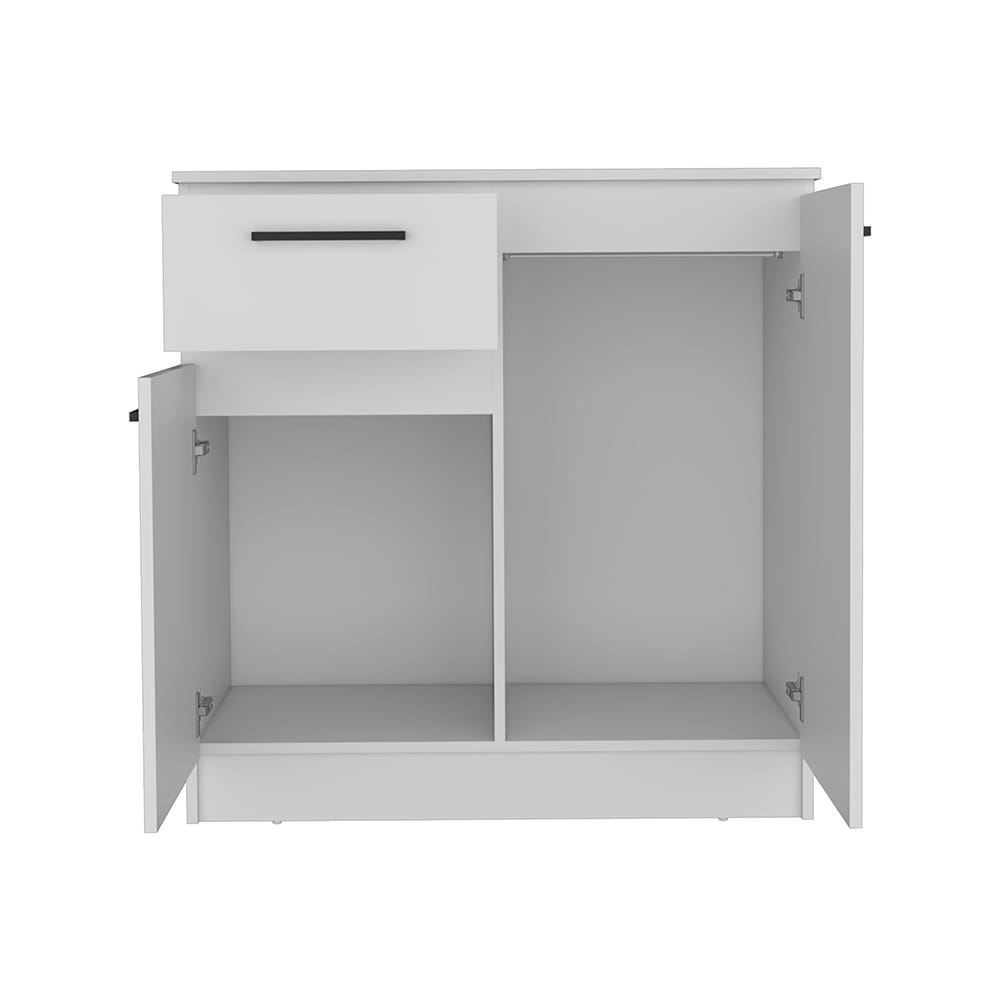White Orleans Dresser - 2-Door & 1 Drawer Storage for Bedroom
