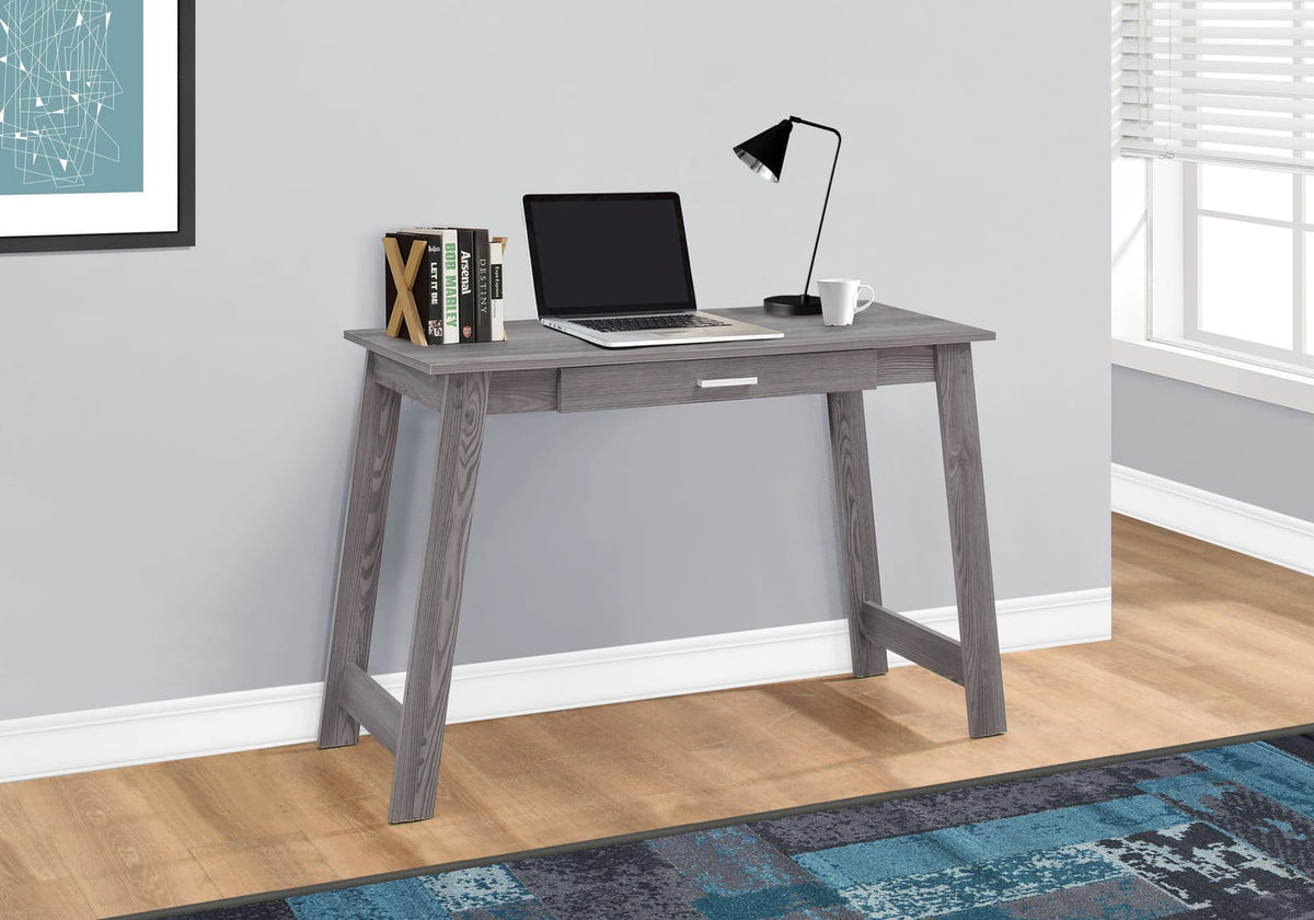 Grey Computer Desk with Storage Drawers - Home Office Desk