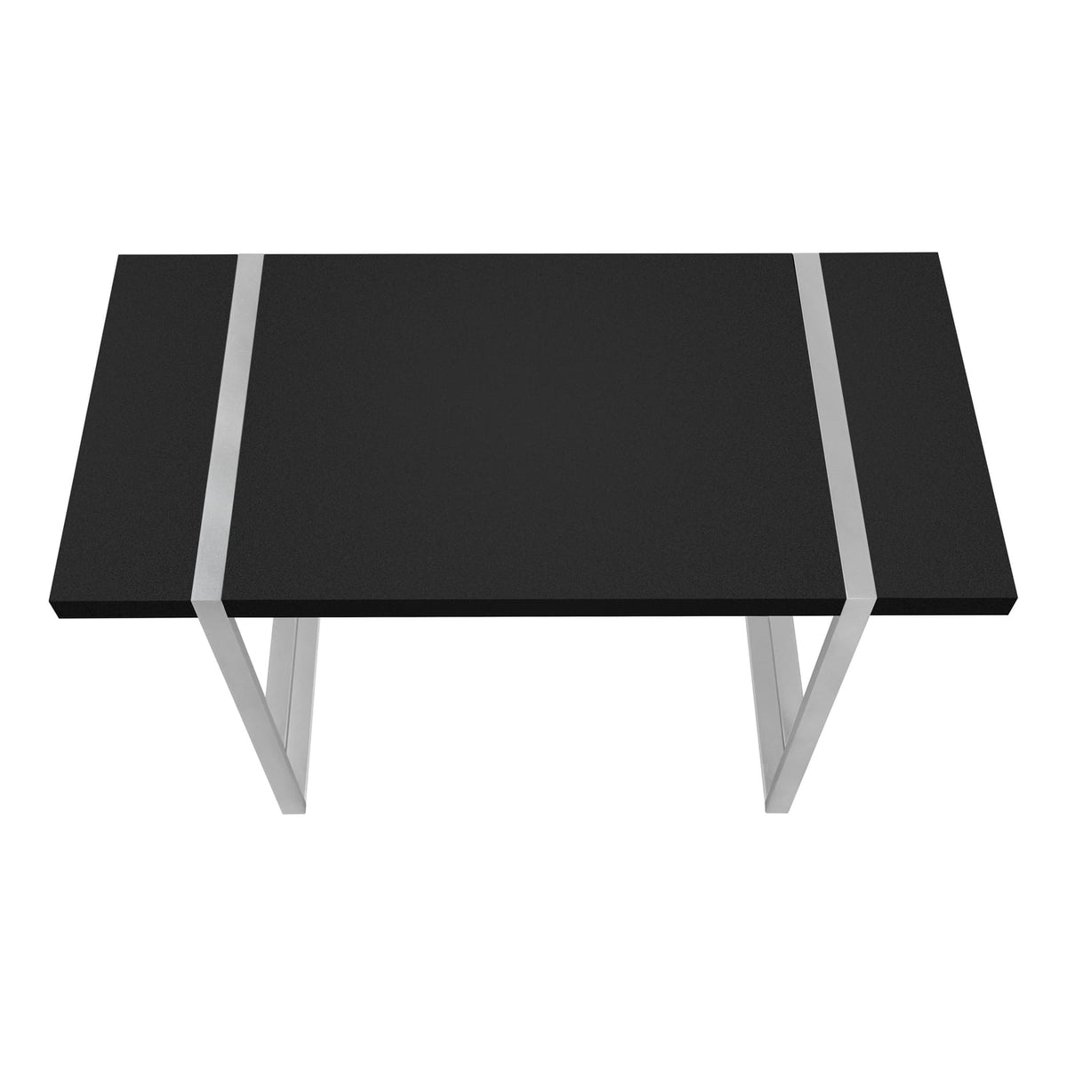 Industrial Computer Desk with Metal Legs, Black Particle Board Work Surface
