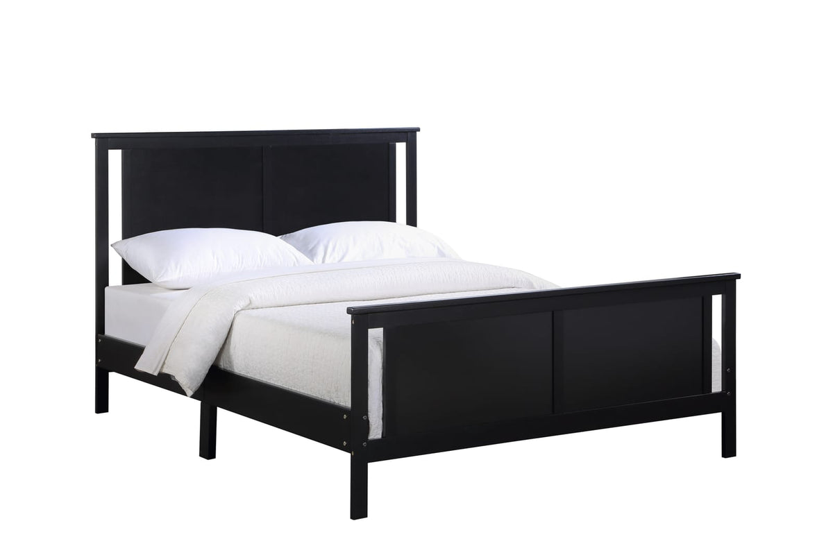 Connelly Full Size Bed - Black Solid Wood Frame