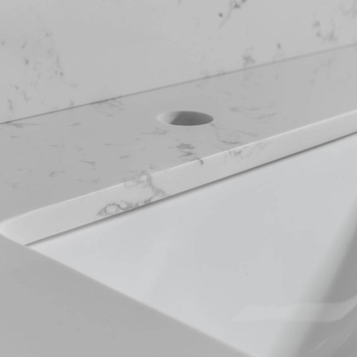 Montary Bathroom Vanity - Grey Stone Top, Carrara White Marble