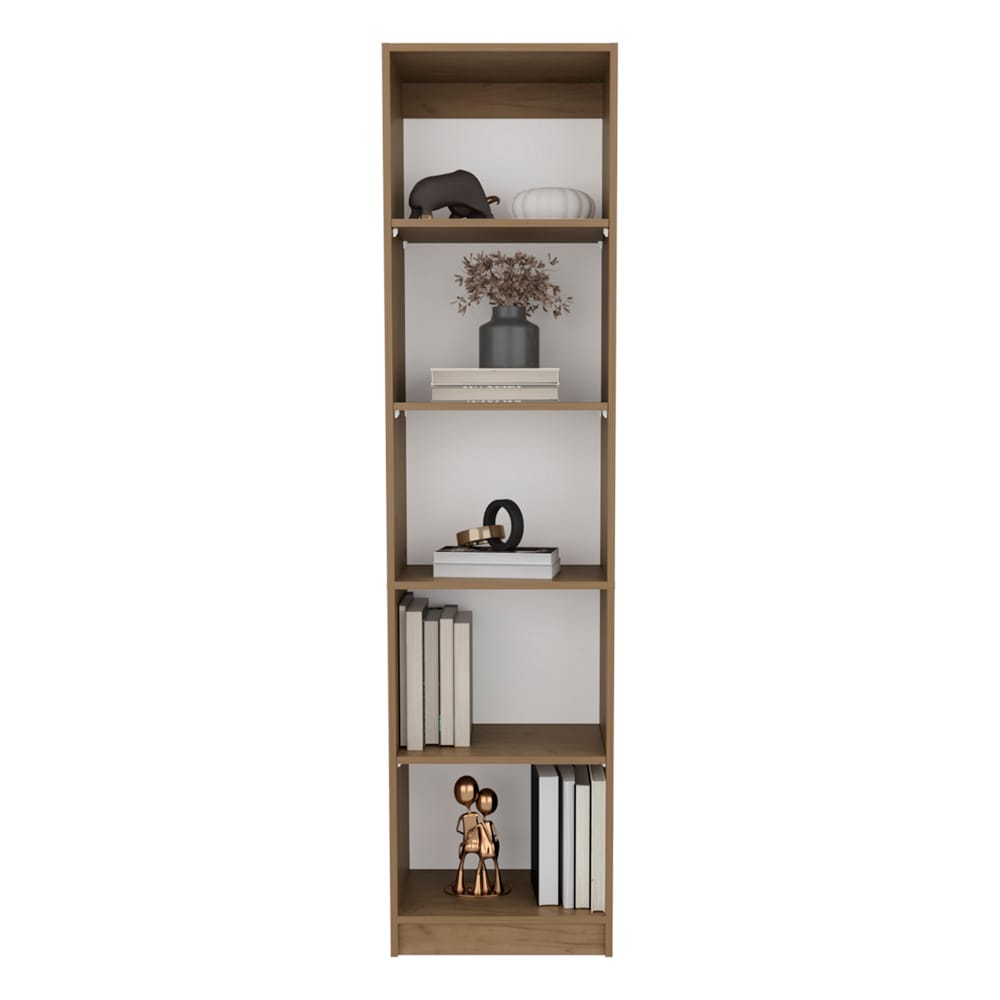 Verdi Bookcase Eco - 5 Shelves, Macadamia/White for Living Room