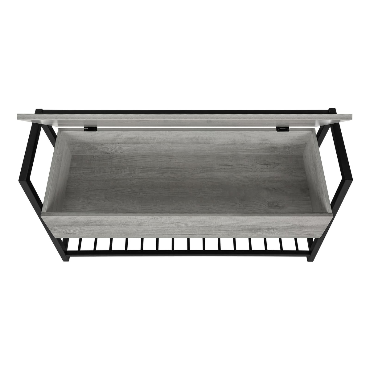 Grey MDF Storage Bench - 42" Entryway Shoe Rack