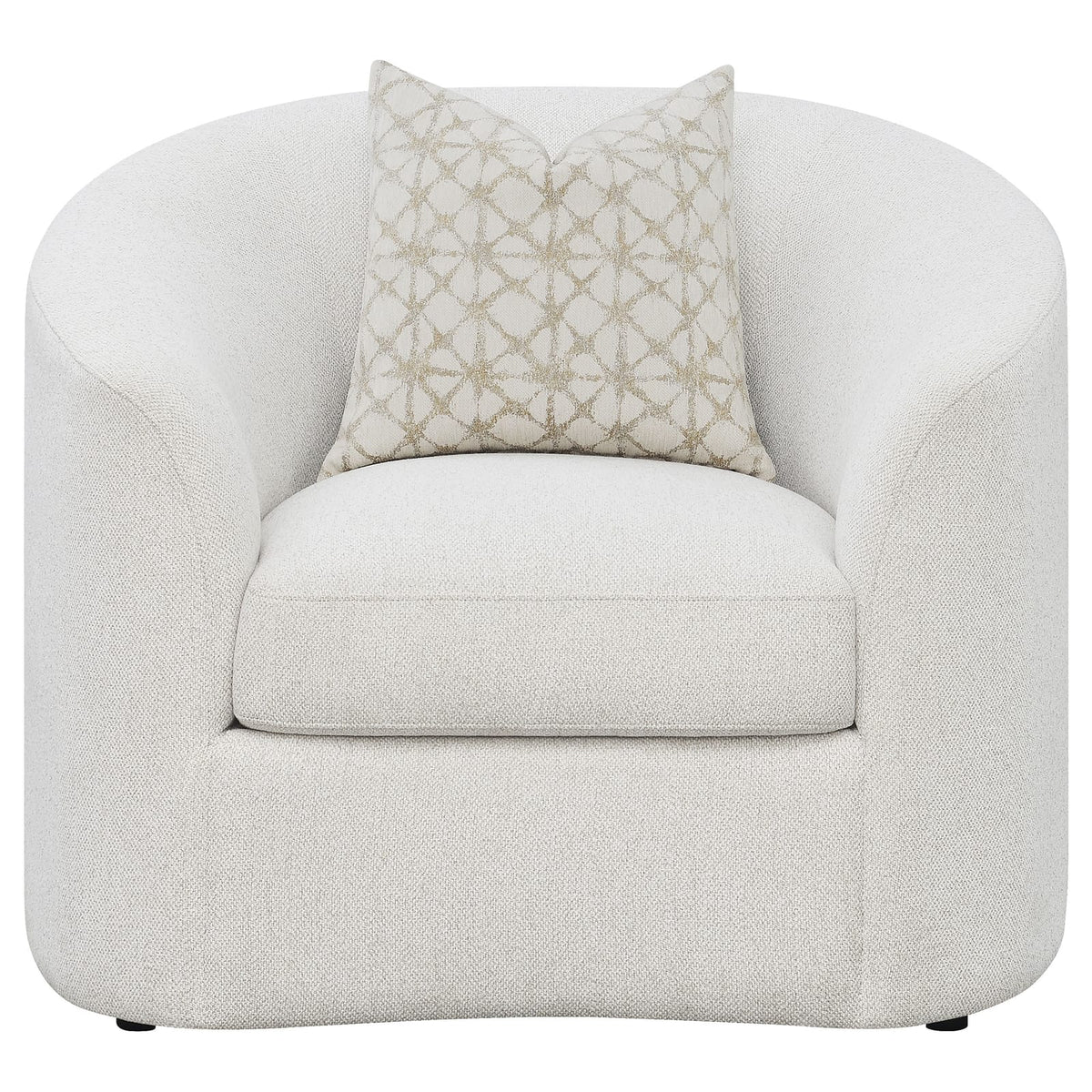 Rory Latte Sofa Set - Ivory White Upholstered 3-Seat