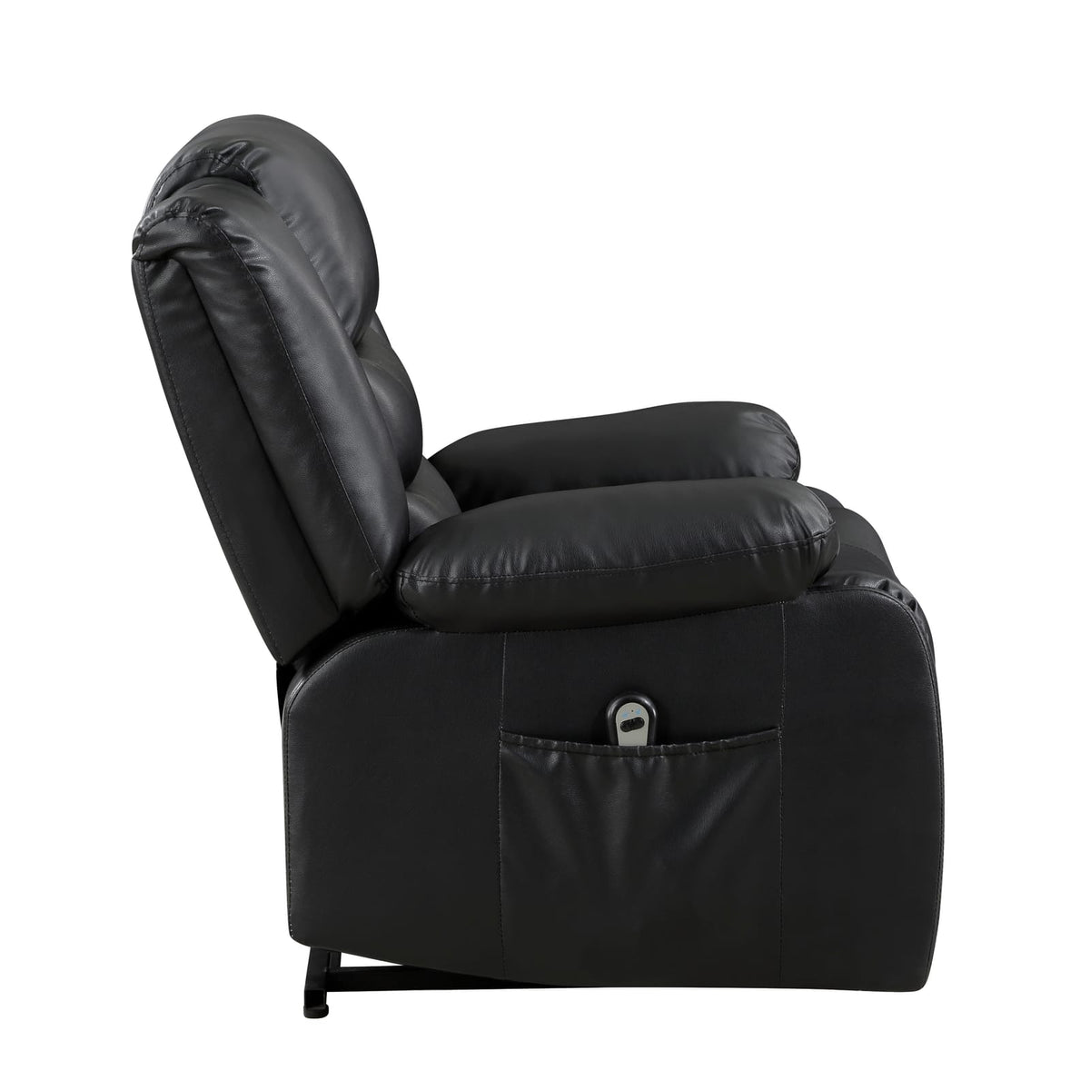 Black Faux Leather Power Lift Recliner Chair for Living Room