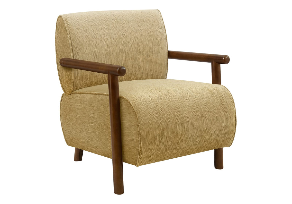 Accent Chair, Gold Fabric - 26.5"W x 30.5"D x 30.5"H