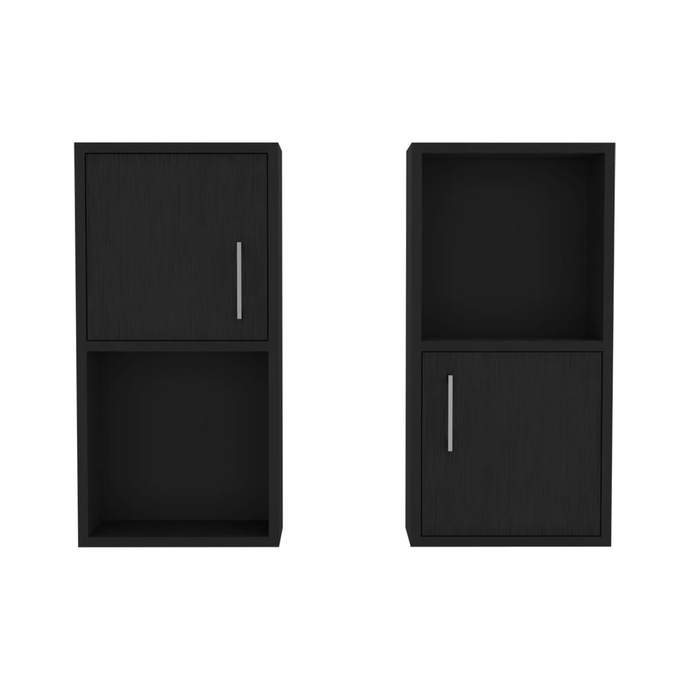 Black Bathroom Storage Cabinet Set - 2 Cabinets