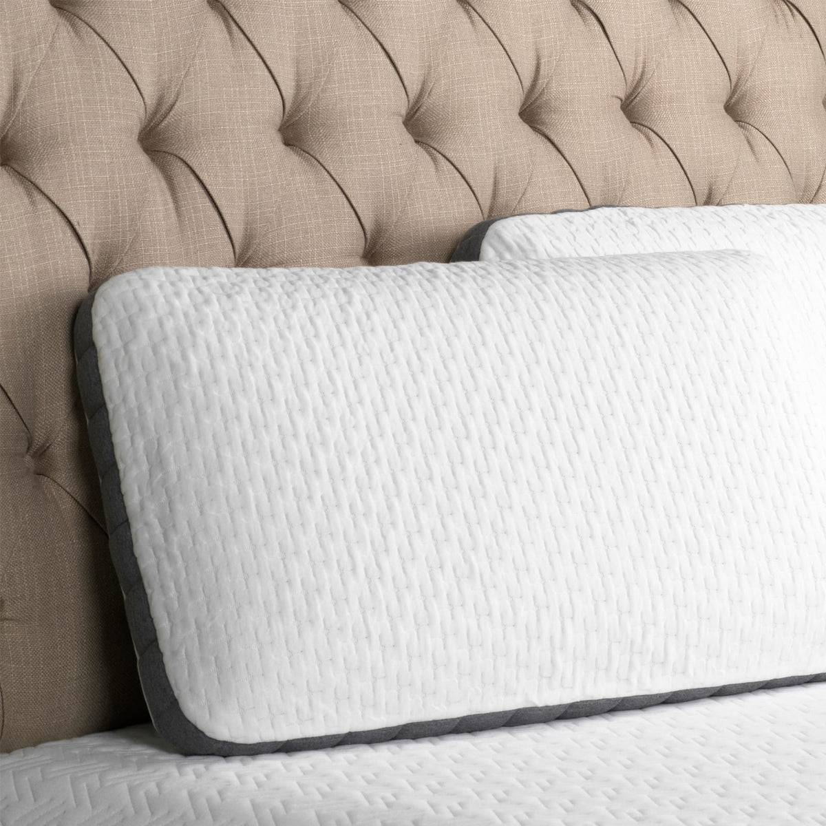 White Memory Foam King Pillow with Bamboo Charcoal Cooling