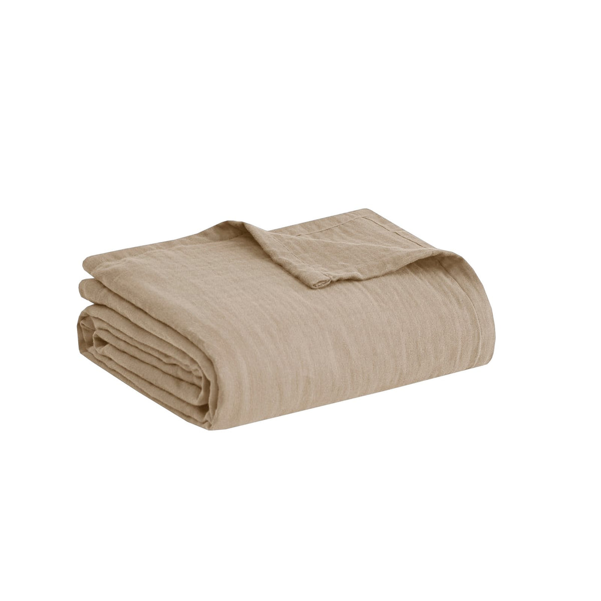 King Size Cotton Blanket Tan - Soft & Lightweight