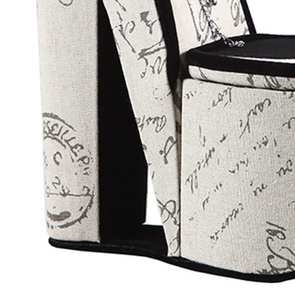Beige Black Velvet Jewelry Storage Box for High Heels and Accessories for Bedroom