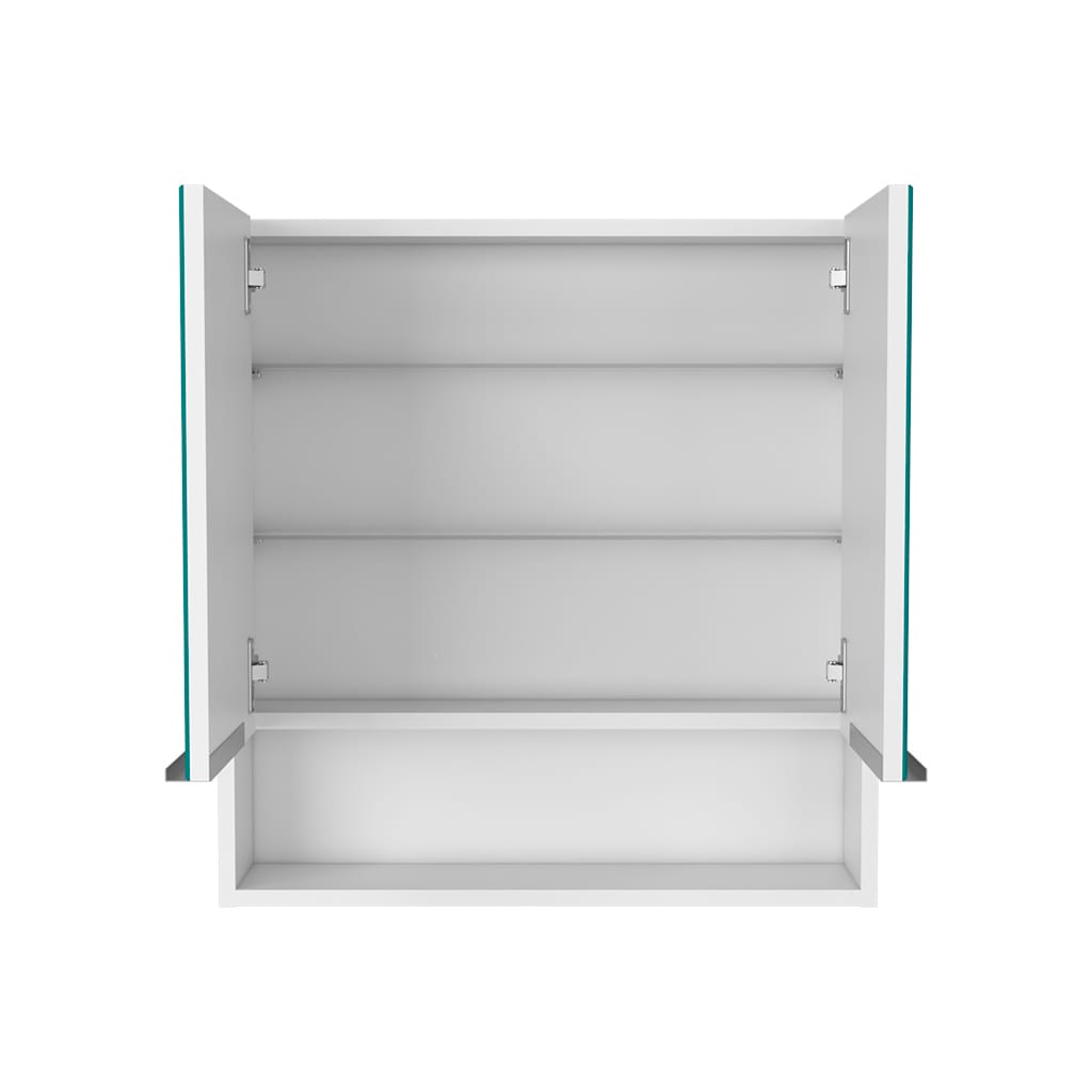 White Bathroom Storage Cabinet with Mirror - 23.4" Wide