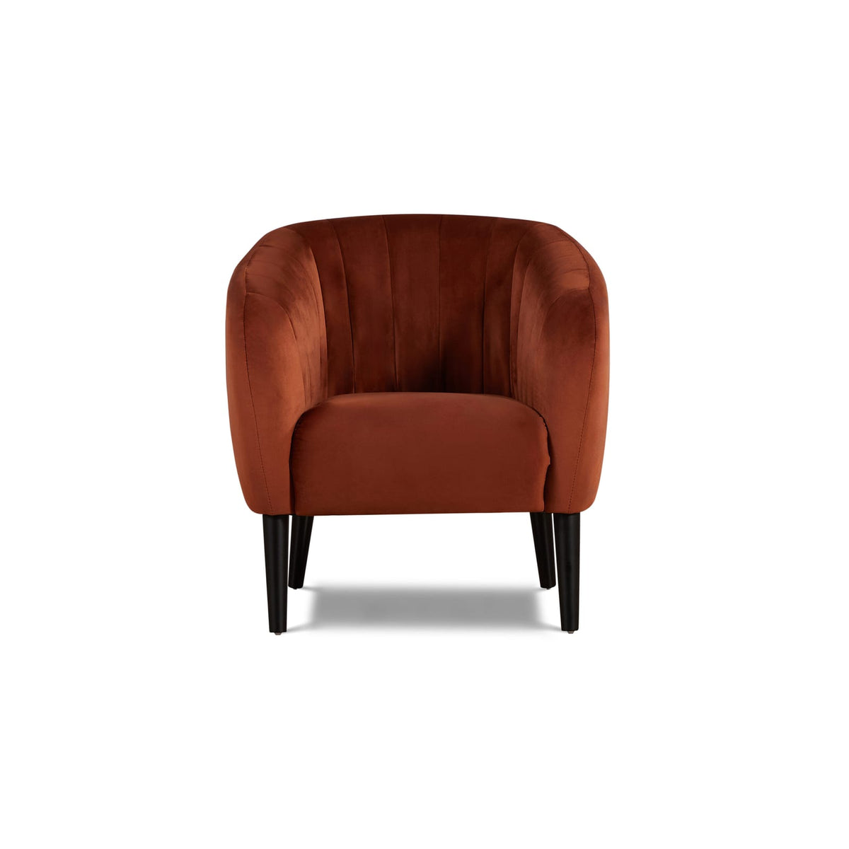 Burnt Orange Barrel Accent Chair - Modern Living Room Seating