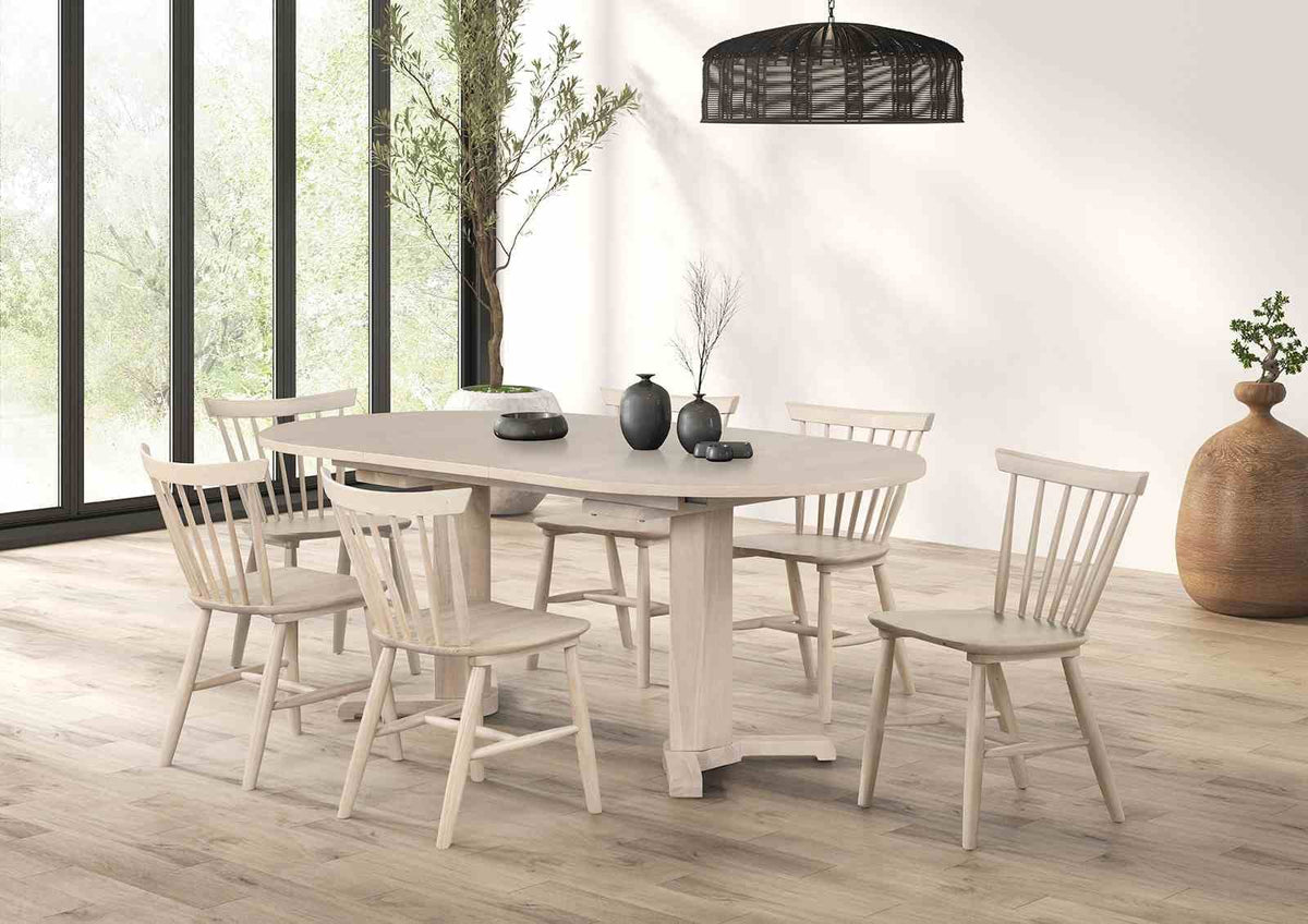White Oak Mid-Century Dining Chairs - 2 Piece Set