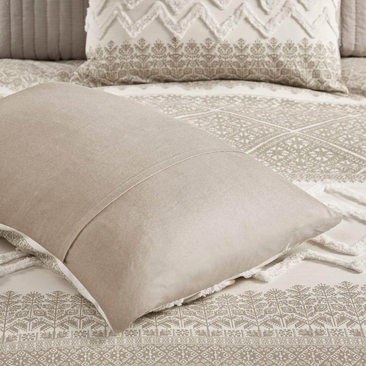 Queen Cotton Duvet Cover Set - Multicolor Chenille Tufting