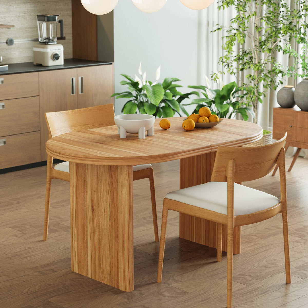 70.87" Natural Walnut Extendable Dining Table - MDF