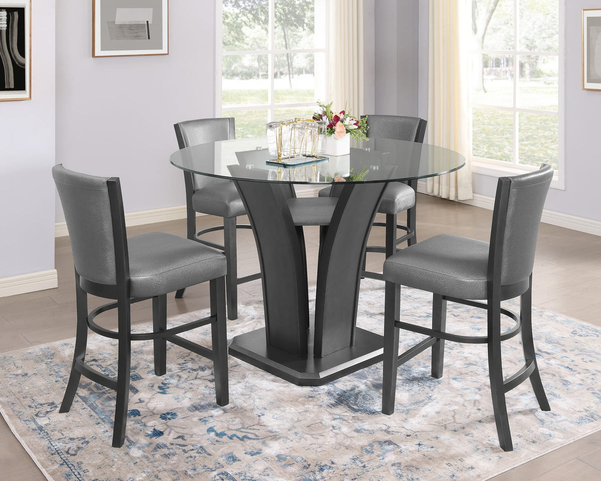 Gray Upholstered Dining Chairs - Set of 2 Counter Height