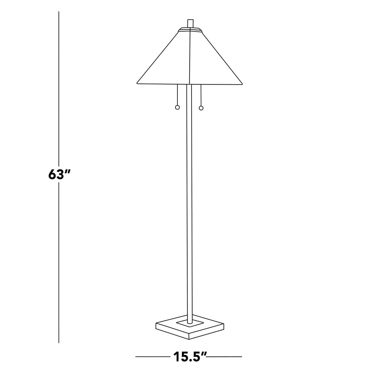 63" Floor Lamp - Bronze, Glass & Metal Bedroom Lighting