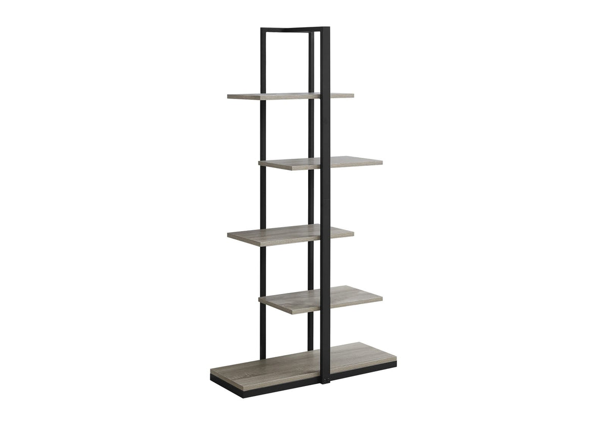 Taupe Zig-Zag Bookshelf - 5 Tier Display Unit for Living Room