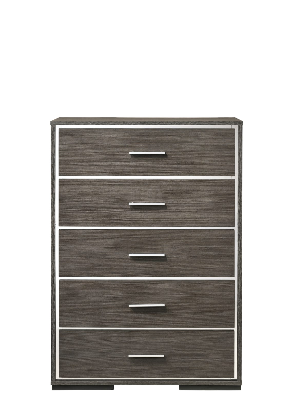 Gray Oak Dresser Chest - 5 Drawer Storage for Bedroom