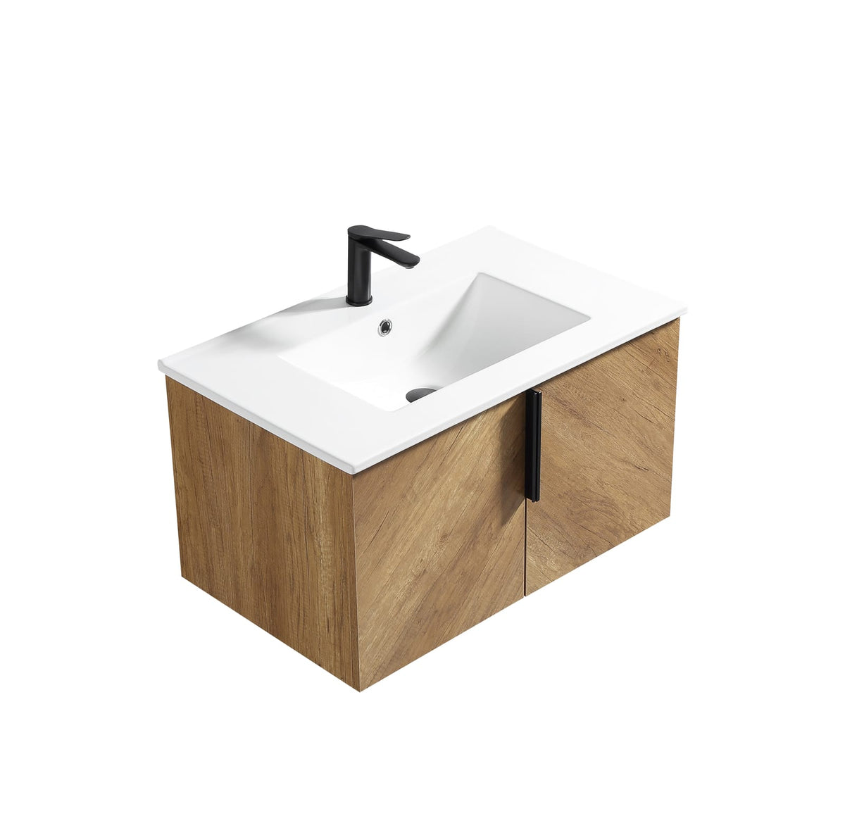 35.4" Golden Oak Bathroom Vanity with Storage