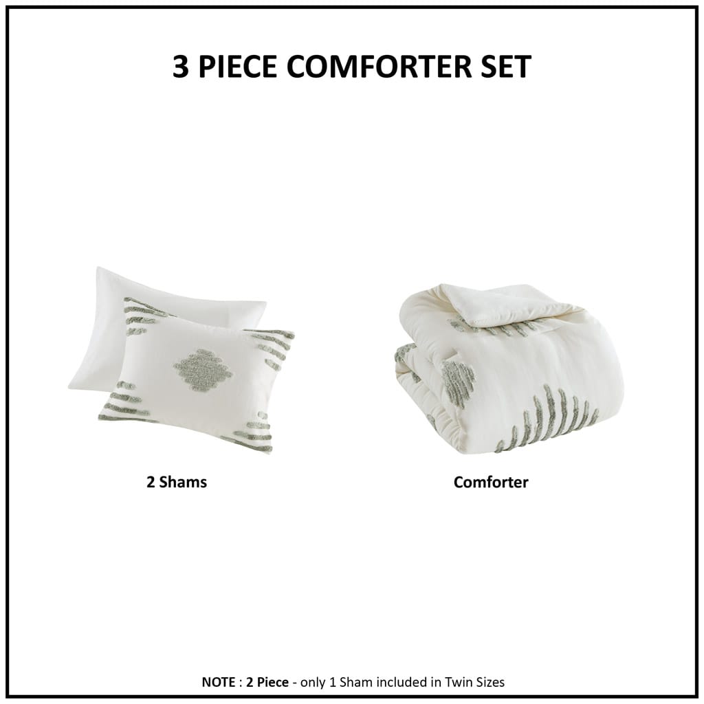 Cozy Cotton Chenille Comforter Set - Full/Queen