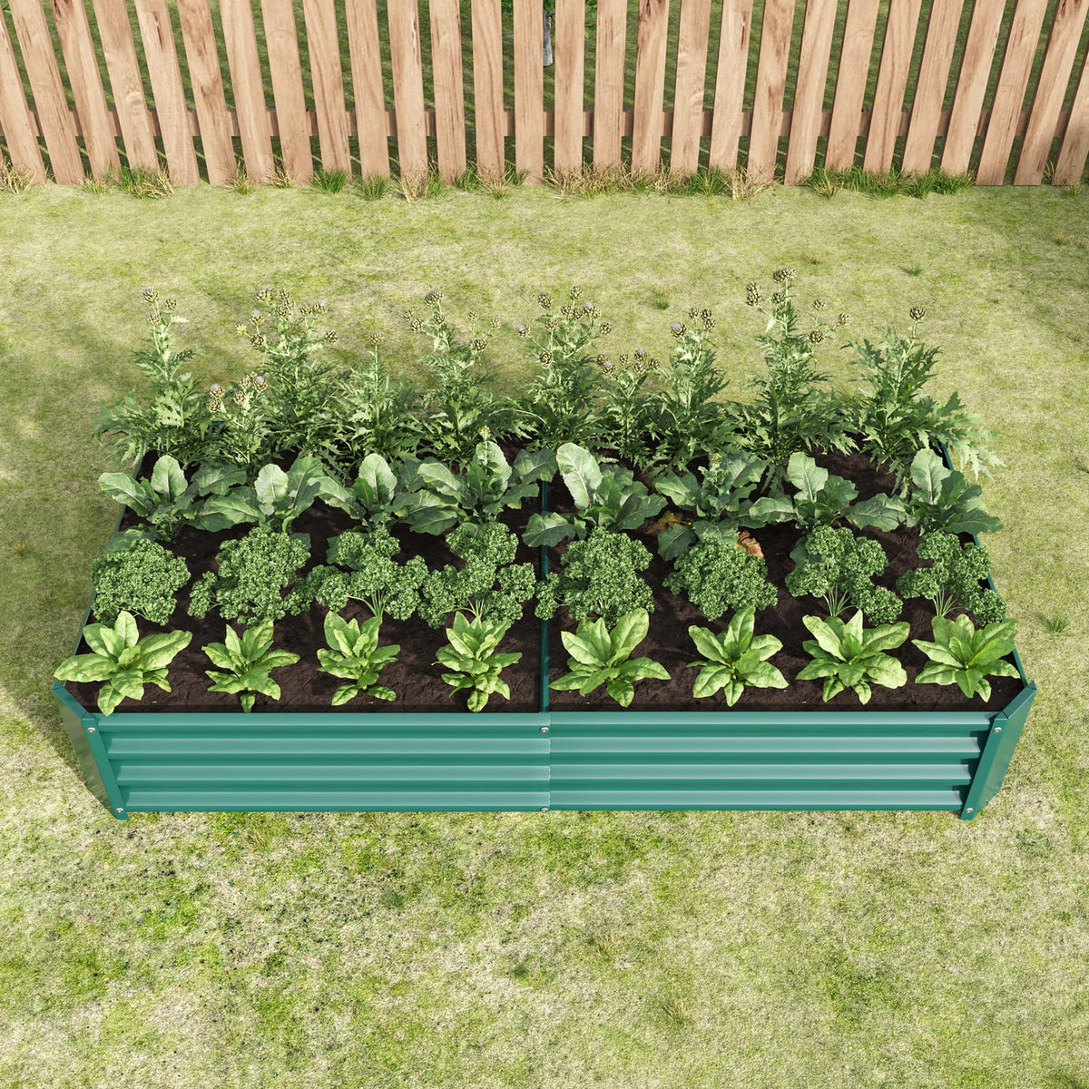 Metal Raised Garden Bed - 6ft x 3ft Green Outdoor Planter