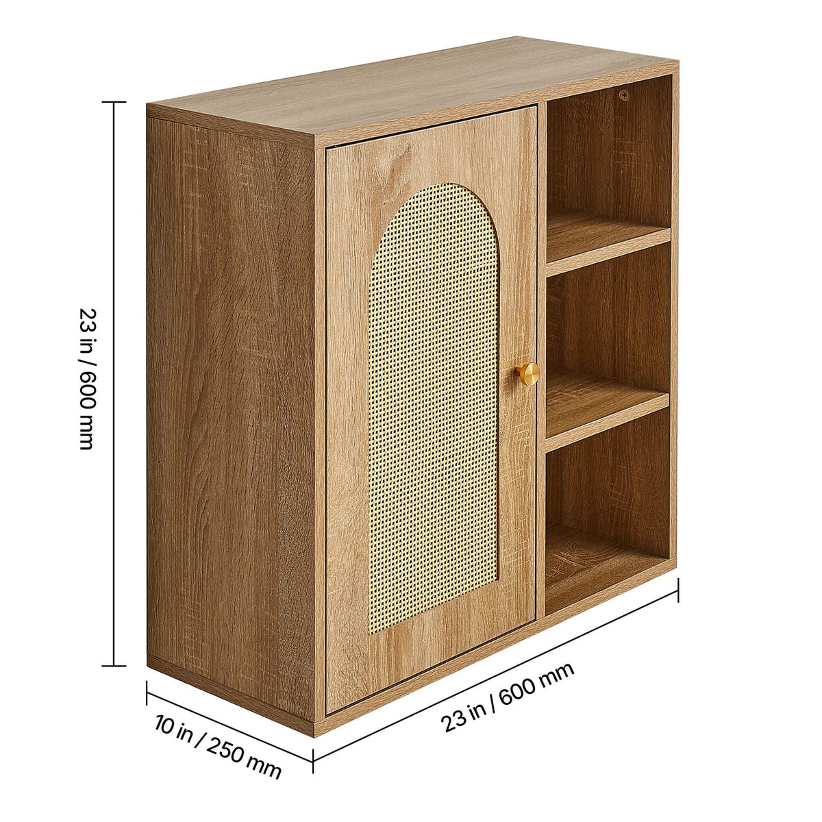 Wood Bathroom Wall Cabinet - Adjustable Shelves, Over Toilet Storage