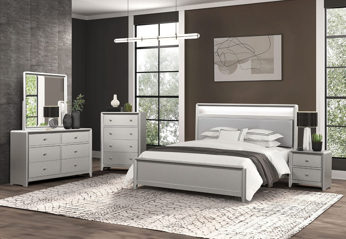 Champagne Pine Chest 4 Drawers Contemporary Bedroom Dresser