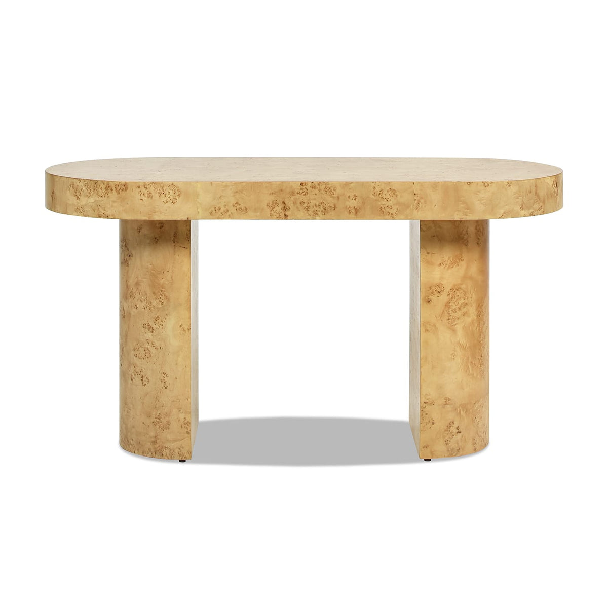 Jesse 55.5" Oval Computer Desk - Warm Natural Brown Burl Wood