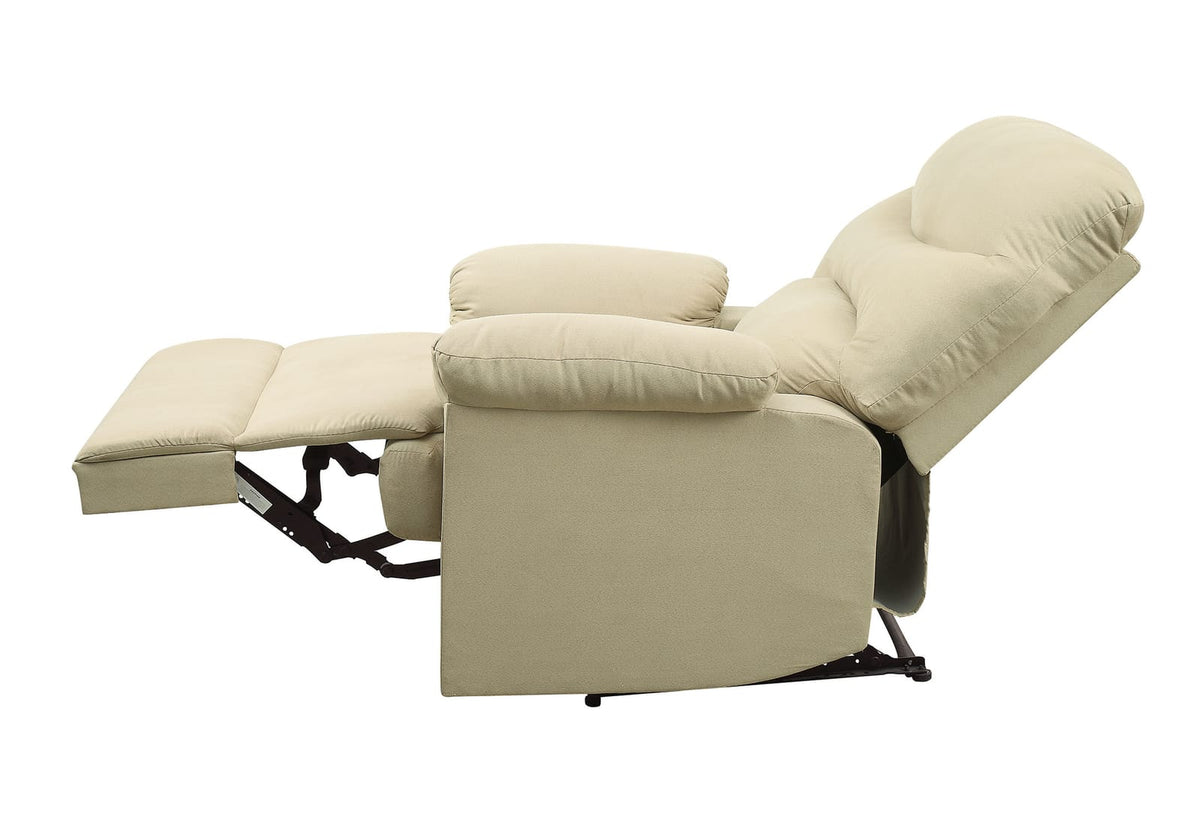 Beige Recliner with Pillow Top Arms - Ultimate Comfort