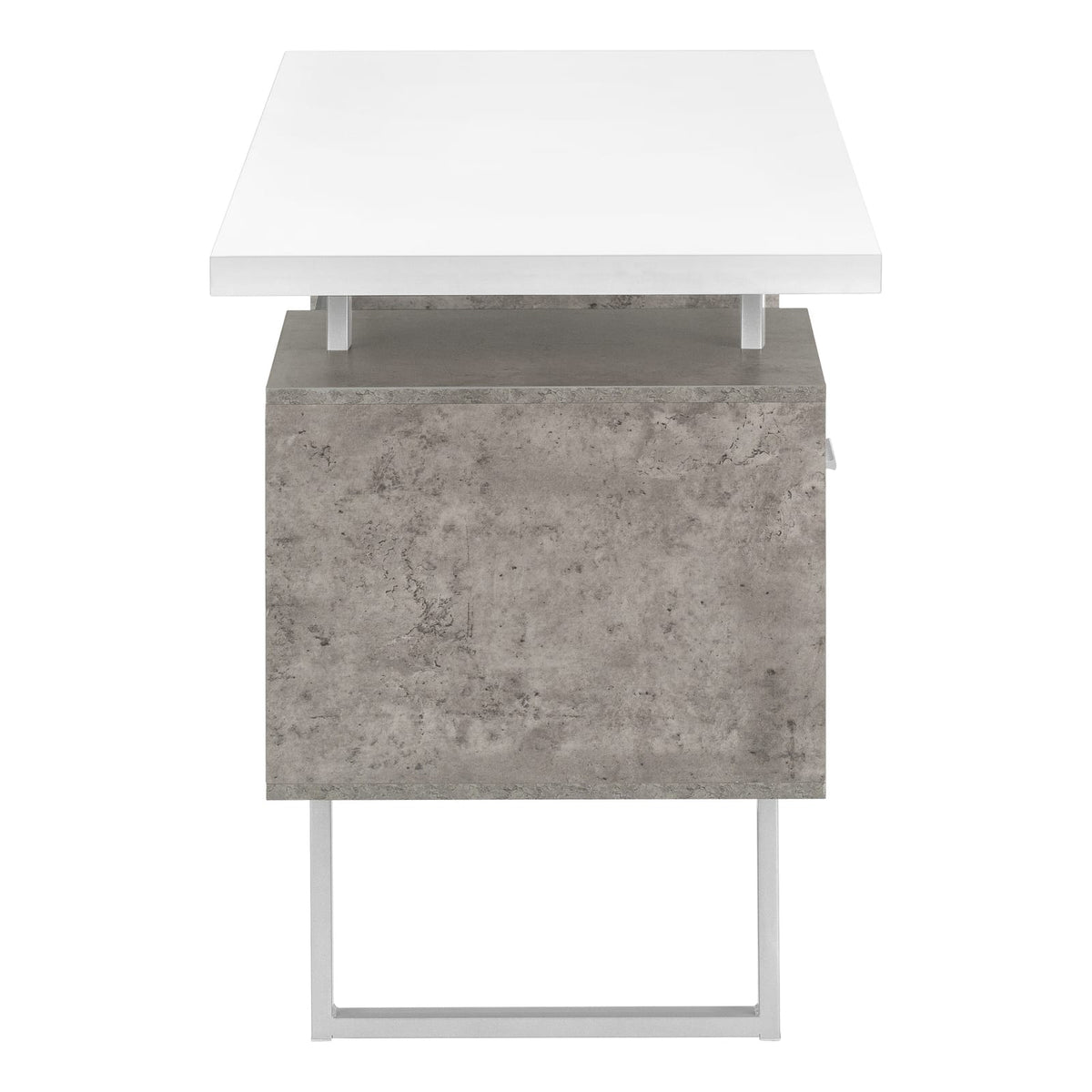 Computer Desk, 60" White Home Office Desk with Storage Drawers - Left/Right Set-up