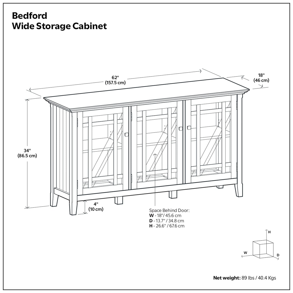 62" Pine Storage Cabinet - Dark Brown Office Cabinet