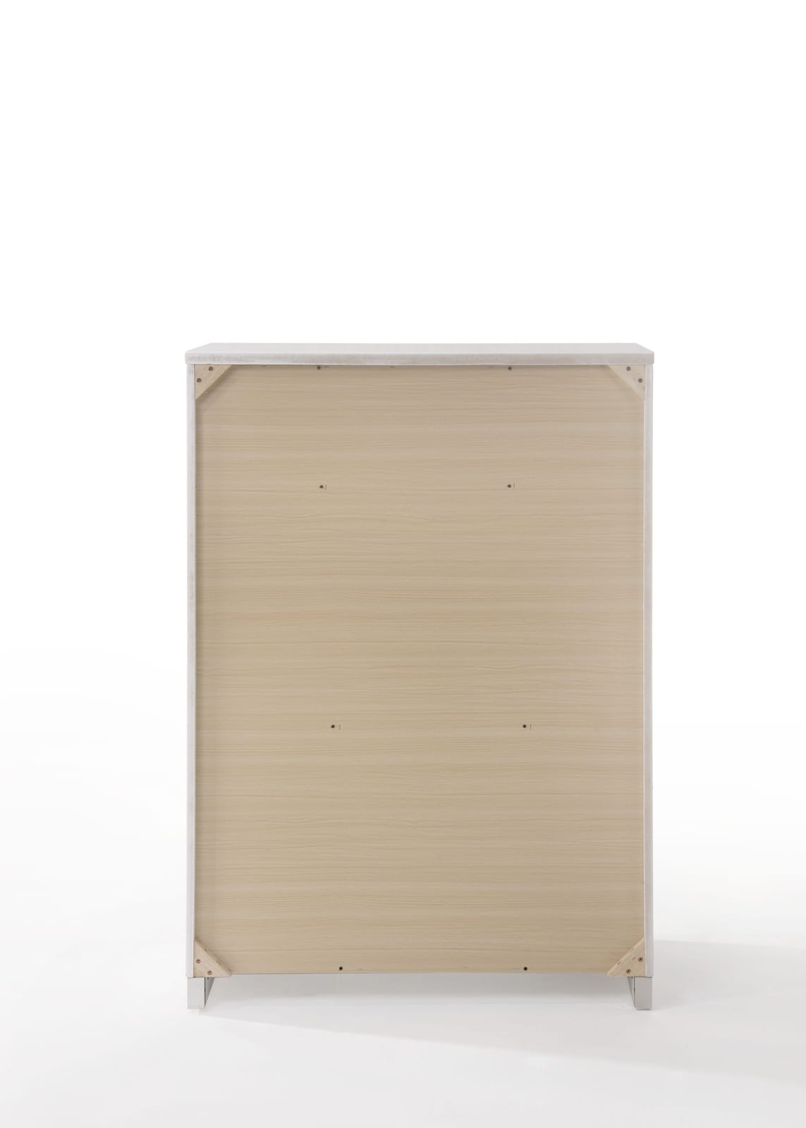 White Synthetic Wood Chest with 5 Storage Drawers for Bedroom